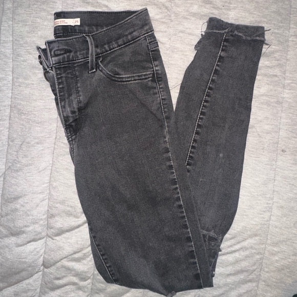 Levi’s Black Ripped Skinny Jeans, Size 25 - Picture 2 of 3